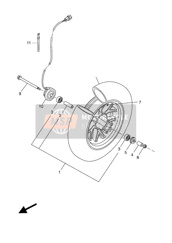 Yamaha CW50N 2012 Ruota anteriore per un 2012 Yamaha CW50N